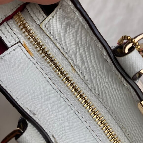 COACH | Madison Pink Check Gingham North-South Crossbody Leather Tote Handbag - Picture 16 of 16